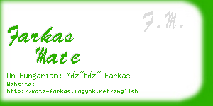 farkas mate business card